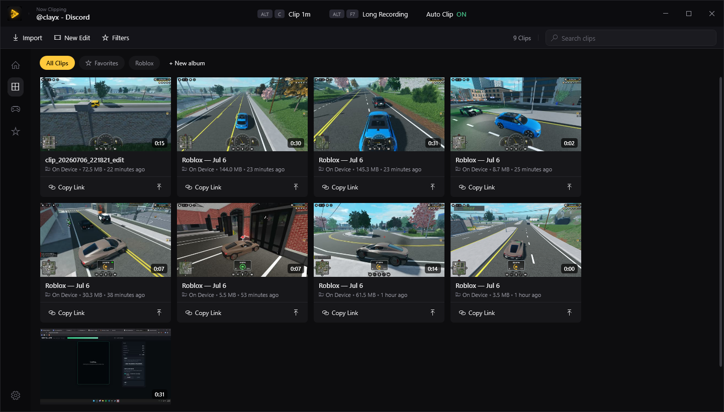 Clyppr library of game clips
